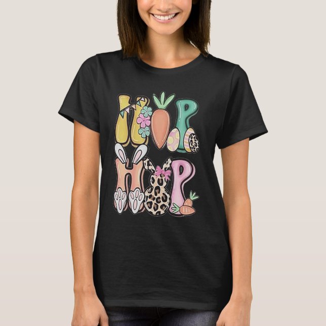 Hip Hop Easter  Women Girls Leopard Print Plaid Bu T-Shirt (Front)