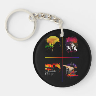 Hip Hop Elements Acrylic Keychain Colourful Urban