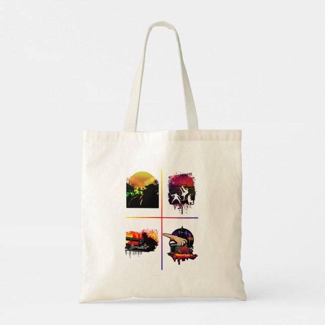 Hip Hop Elements Budget Tote MC DJ Breakdance Bag (Back)