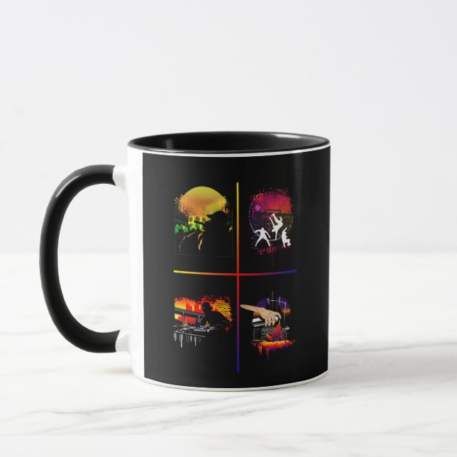 Hip Hop Elements Colourful Art MC DJ Breakdance Mug (Left)
