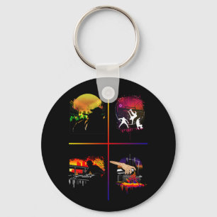 Hip Hop Elements Metal Keychain Urban Street