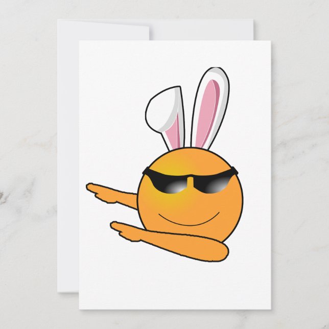 Hip Hop Emoji Egg Bunny Easter Kids Adult Holiday Card (Front)