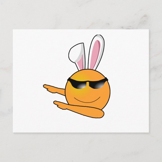 Hip Hop Emoji Egg Bunny Easter Kids Adult Holiday Postcard (Front)