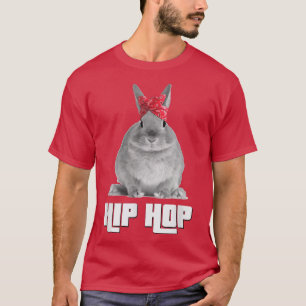 Hip Hop Gangsta Bunny Rabbit Easter T  with Red Ba T-Shirt