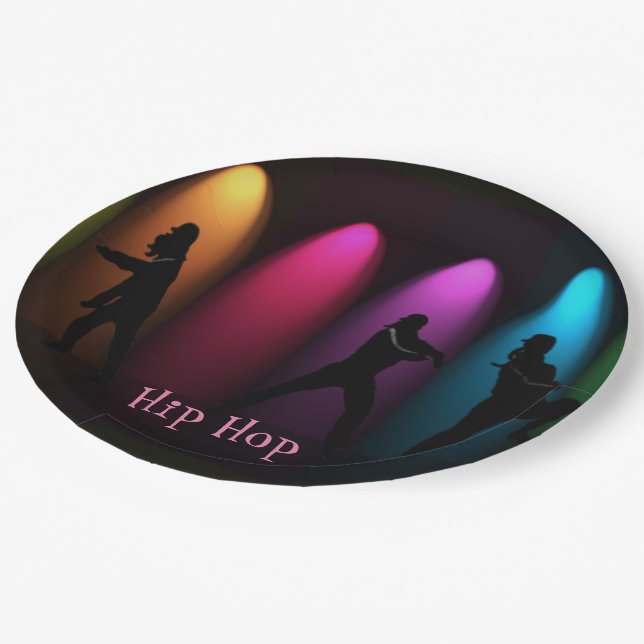 Hip Hop Girl Birthday Party Plates (Angled)