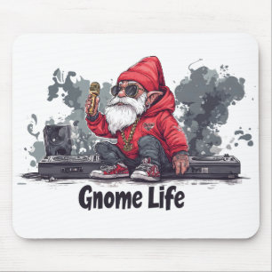 Hip Hop Gnome Illustration - Gnome Life Mouse Mat