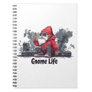 Hip Hop Gnome Illustration - Gnome Life Notebook