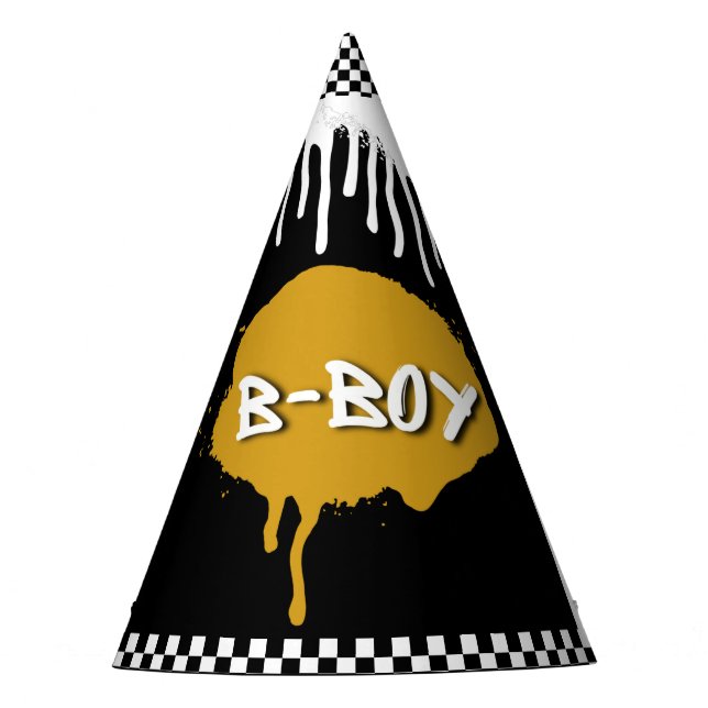Hip Hop Gold Graffiti B-Boy Notorious ONE Birthday Party Hat (Front)