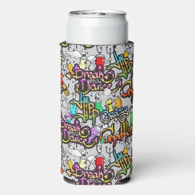 Hip Hop Graffiti custom name Seltzer Can Cooler (Seltzer Back)