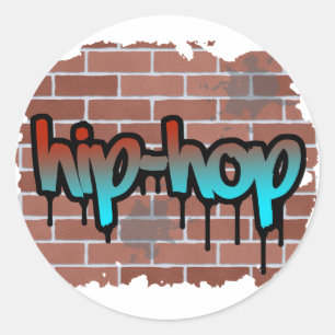 hip hop graffiti design classic round sticker