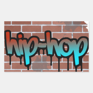 hip hop graffiti design rectangular sticker