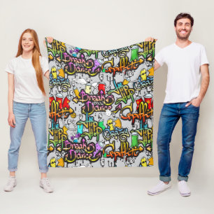 Hip Hop Graffiti fleece blankets