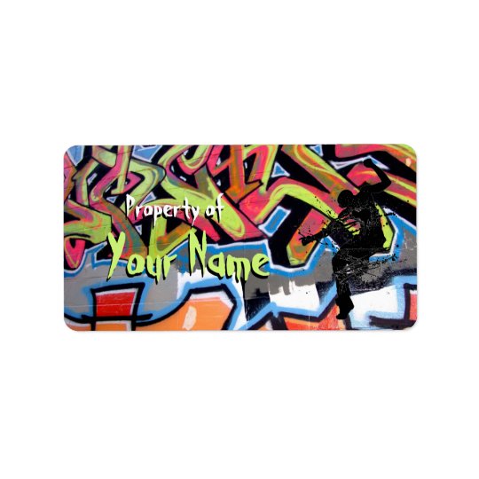 Hip Hop Graffiti Personalised Property Of Address Label