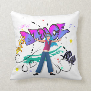 Hip Hop Grafitti Girl Cushion