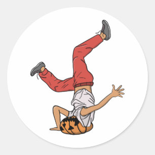 Hip Hop Halloween Breakdance Classic Round Sticker