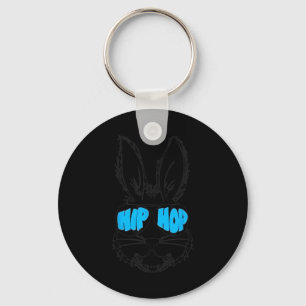 Hip Hop Happy Easter Bunny Face With Sungles Men B Key Ring