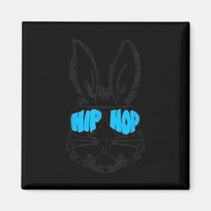 Hip Hop Happy Easter Bunny Face With Sungles Men B Magnet