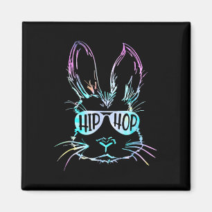Hip Hop Happy Easter Bunny Face With Sungles Men B Magnet