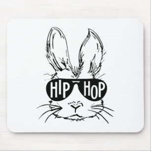 Hip Hop Happy Easter Bunny Face With Sungles Men B Mouse Mat