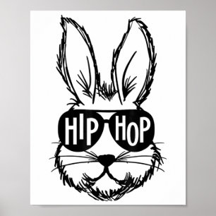 Hip Hop Happy Easter Bunny Face With Sungles Men B Poster