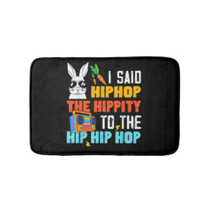 Hip Hop Hippity Funny Easter Bunny Boys Girls Kids Bath Mat