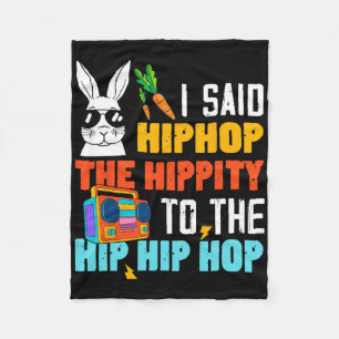 Hip Hop Hippity Funny Easter Bunny Boys Girls Kids Fleece Blanket