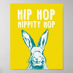 Hip Hop Hippity Hop Rabbit   Poster Art Print 8x10