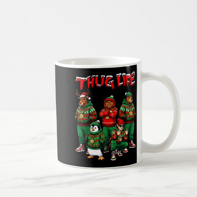 Hip Hop Holiday Crew - Ugly Christmas Sweater Rap  Coffee Mug (Right)
