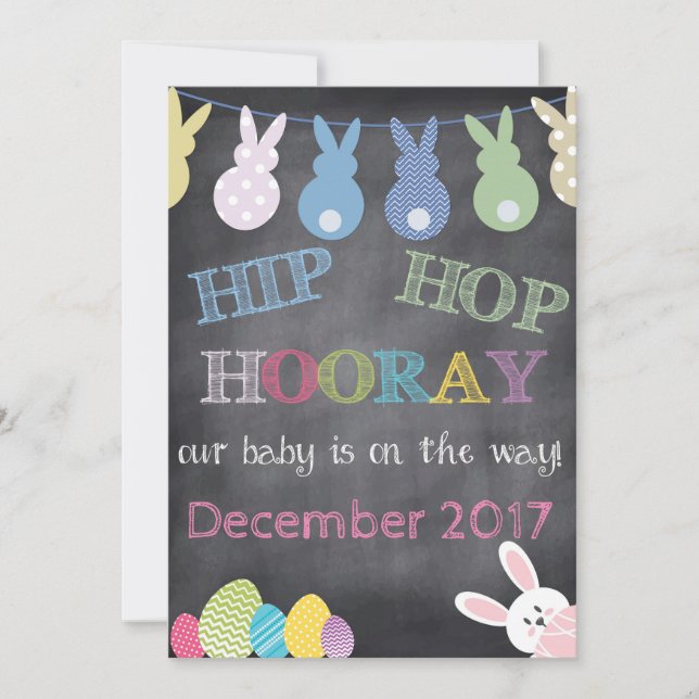 Hip Hop Hooray Easter Pregnancy Announcement (Front)