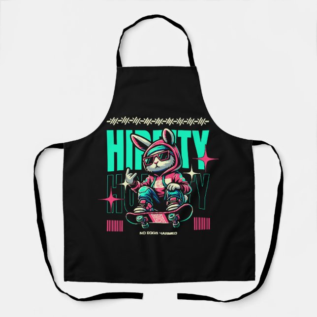 Hip-Hop Hoppity - Skater Bunny Easter Apron (Front)