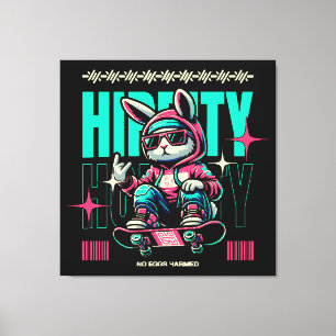 Hip-Hop Hoppity - Skater Bunny Easter Canvas Print