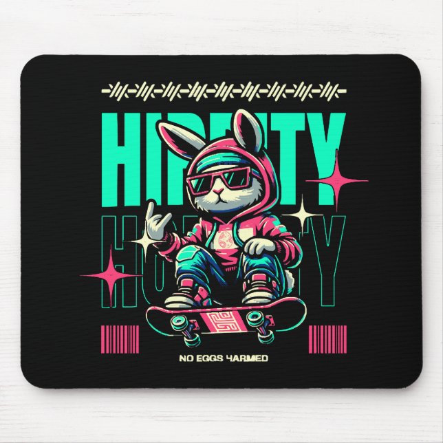 Hip-Hop Hoppity - Skater Bunny Easter Mouse Mat (Front)