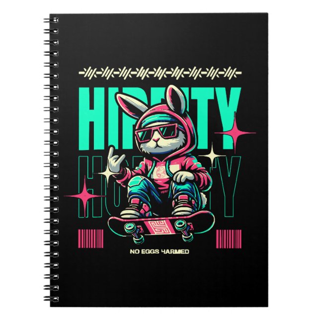 Hip-Hop Hoppity - Skater Bunny Easter Notebook (Front)