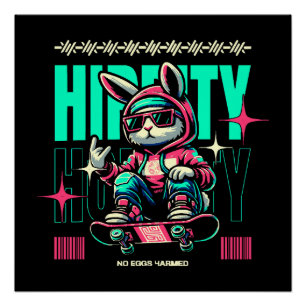 Hip-Hop Hoppity - Skater Bunny Easter Poster