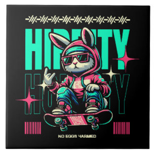 Hip-Hop Hoppity - Skater Bunny Easter Tile