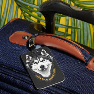 Hip-Hop Husky – Cool Streetwear Dog Luggage Tag