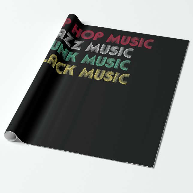 Hip Hop Jazz Funk Black Music - Musical Creative Wrapping Paper (Unrolled)