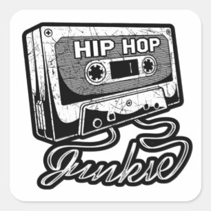 Hip Hop Junkie Golden Era Rap Music Square Sticker