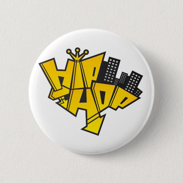 Hip-hop logo 6 cm round badge (Front)