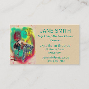 Hip Hop modern dance teacher dance studio Business Card