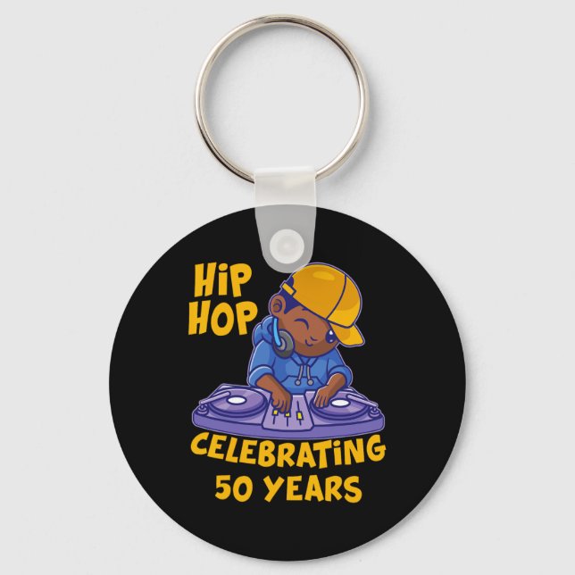 Hip Hop Music 50th Anniversary Black History Dj Da Key Ring (Front)