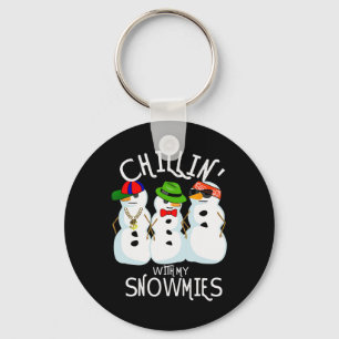 Hip-Hop Music Christmas Snowman Chillin With My Sn Key Ring
