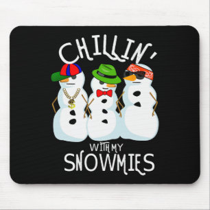 Hip-Hop Music Christmas Snowman Chillin With My Sn Mouse Mat