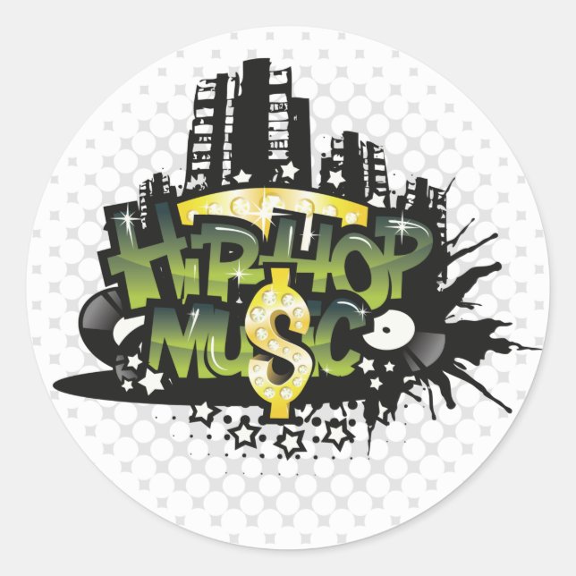 Hip-Hop Music | Cute Gifts Classic Round Sticker (Front)