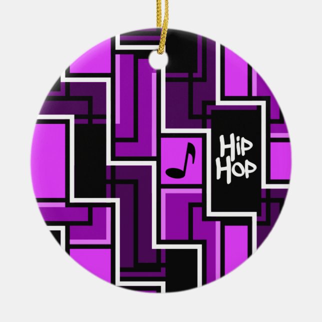 Hip Hop ornament, customizable Ceramic Tree Decoration (Front)