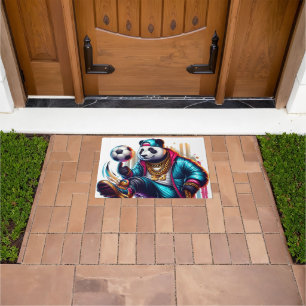 Hip Hop Panda Soccer Football Summer Sports Doormat