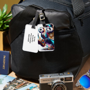 Hip Hop Panda Soccer Football Summer Sports Luggage Tag