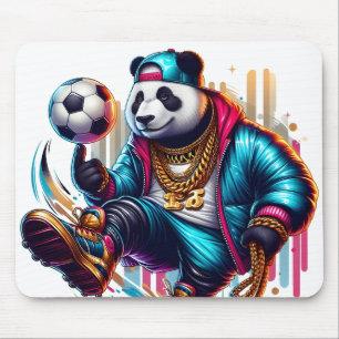 Hip Hop Panda Soccer Football Summer Sports Mouse Mat