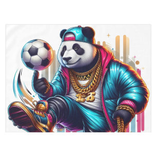 Hip Hop Panda Soccer Football Summer Sports Tablecloth