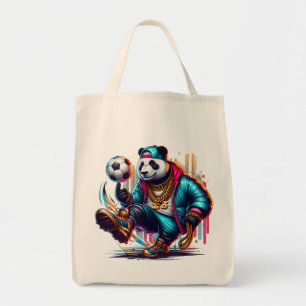 Hip Hop Panda Soccer Football Summer Sports Tote Bag